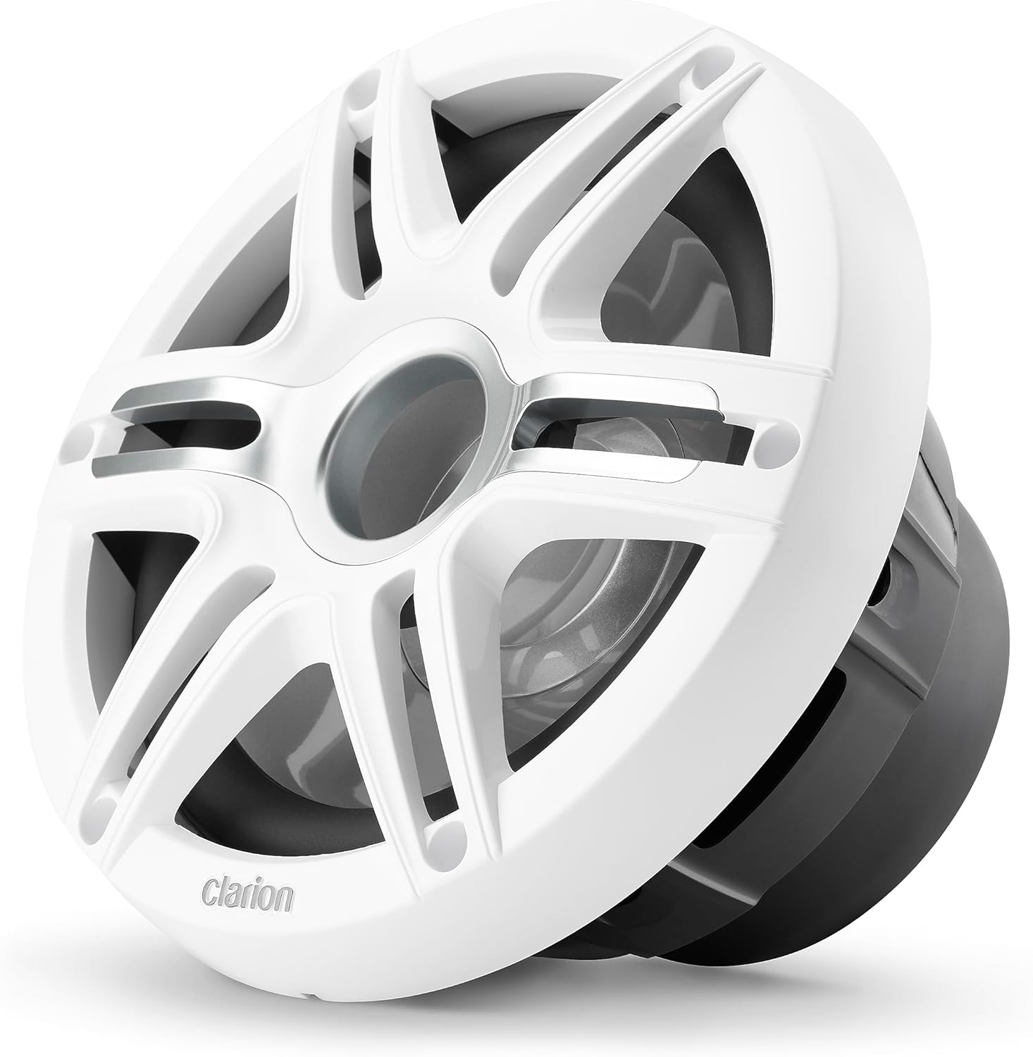 Clarion CMSP 10" 2-Ohm RGB LED Marine Subwoofer with White Grille