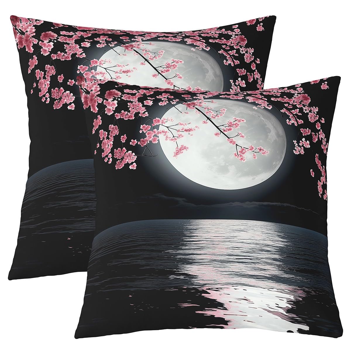 Housse de coussin fleurs de cerisier Homemissing 60x60 lavable pour protéger les oreillers enfants