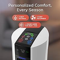 Vista 5 de Lasko Ventilador de torre oscilante para todas las estaciones y calentador de espacio en uno para el hogar con termostato ajustable, protección