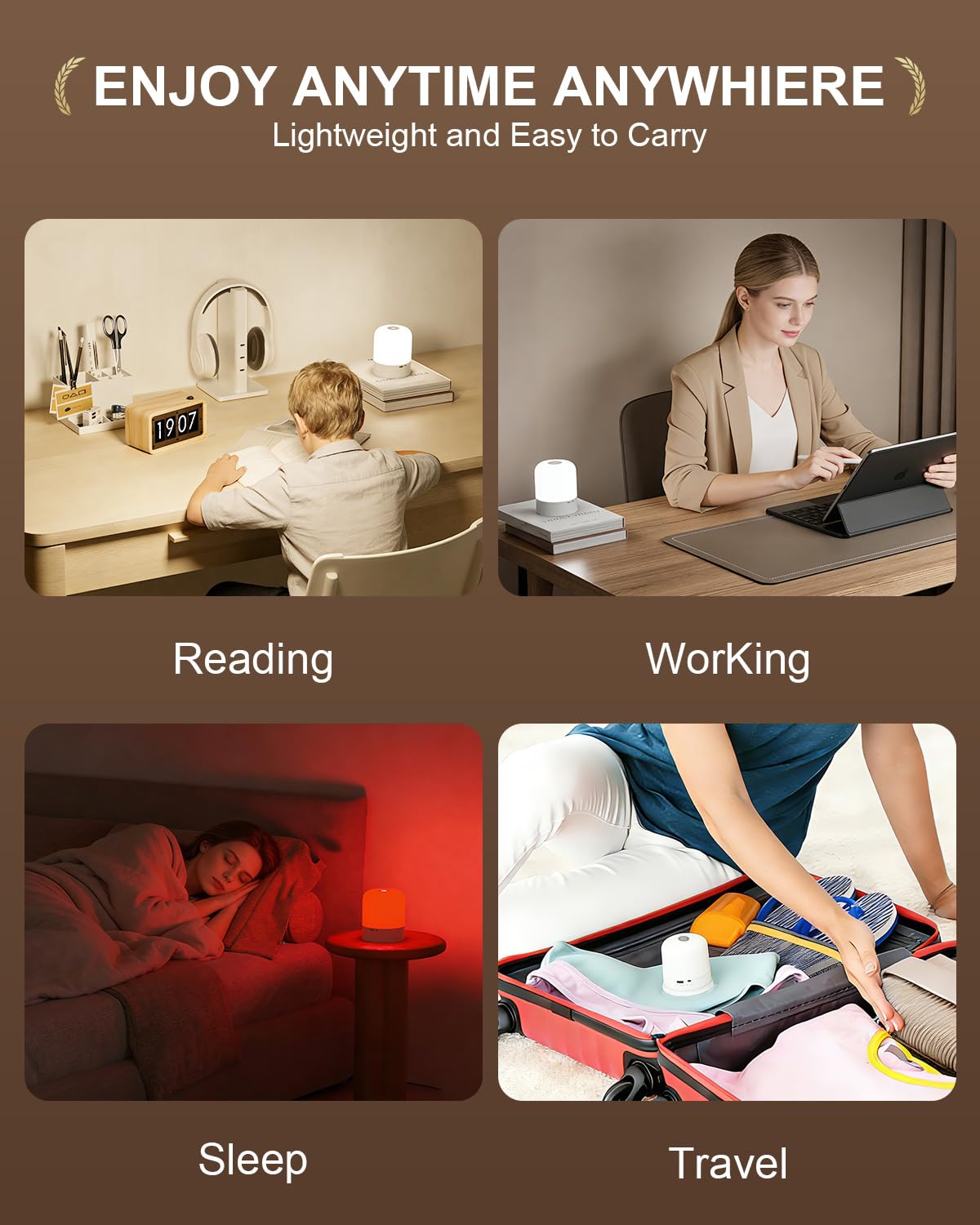 Luz nocturna de terapia roja para ayuda al sueño, lámpara de luz roja de 630 nm que promueve el sueño natural, luz nocturna recargable para dormitorios de adultos y niños