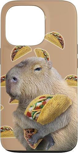 iPhone 13 Pro Capybara Capybaras Comiendo Tacos Tacos, divertido estuche lindo