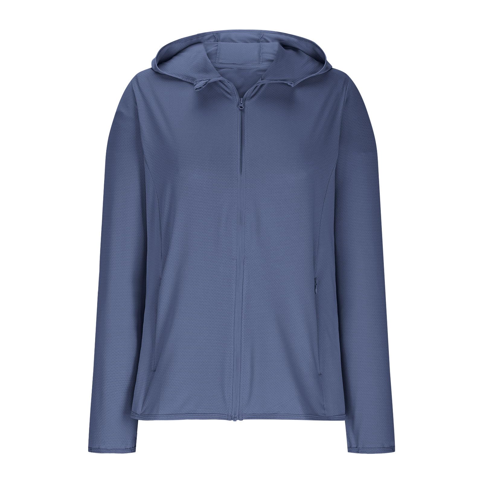 Mrat Giacca con protezione UV da donna estiva ad asciugatura rapida UPF 50+ protezione UV felpe con cappuccio da donna a maniche lunghe con zip camicie da corsa leggere atletiche slim top rashguard