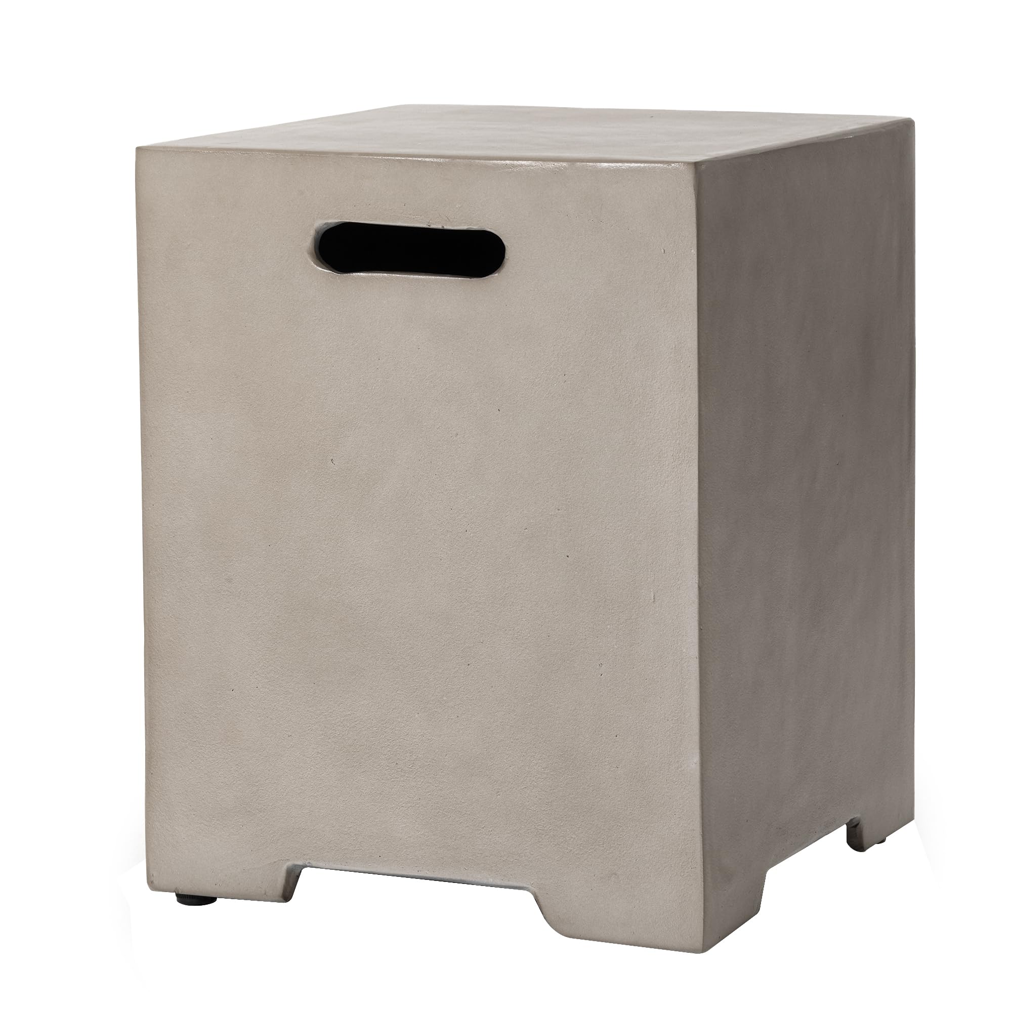 SUNBURY Tank Table for Gas Fire Pits, Grey Finish with Side Handles Tank Cover, Suitable for 20 Gallon 16-inch Propane Tanks for Fire Pit Table, Gray