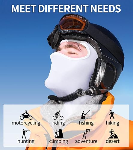 Miniatura 5 de RABIGALA Pasamontañas, máscara de esquí para hombres y mujeres, protección UV, polaina para el cuello para esquí, motocicleta