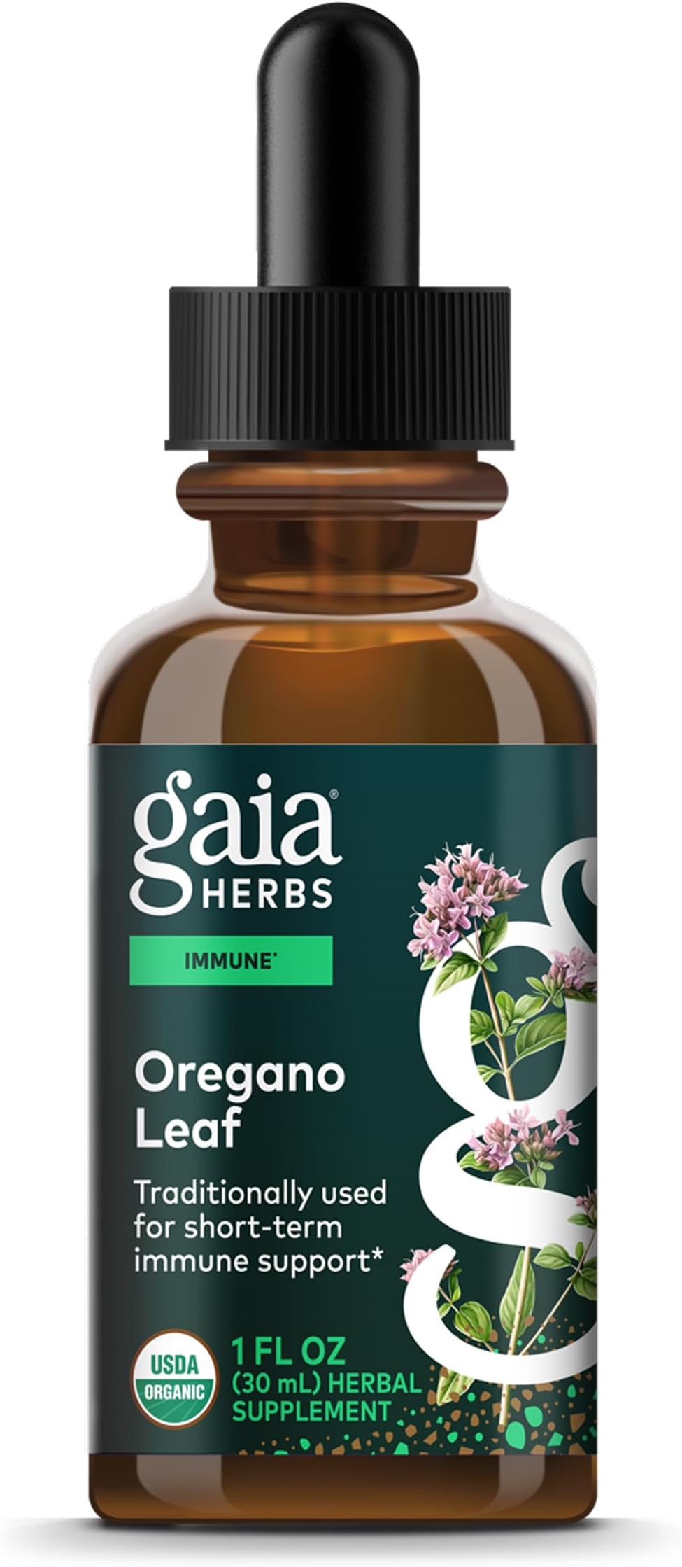 Gaia Herbs Oregano Leaf - Immune Support Herbal Supplement* - with Oregano Leaf Extract - Certified Organic - 1 Fl Oz (23 Servings)