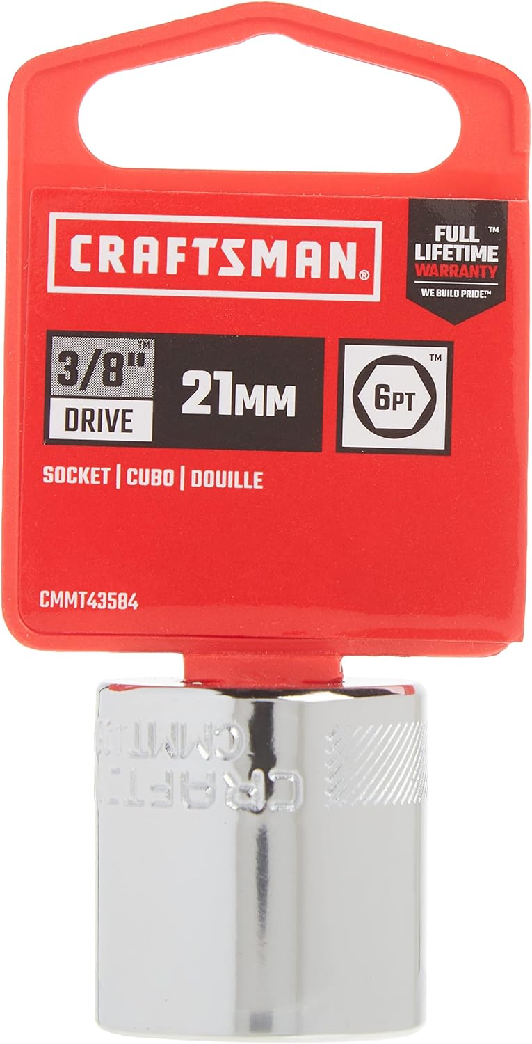 CRAFTSMAN Shallow Socket, Metric, 3/8-Inch Drive, 21mm, 6-Point (CMMT43584)