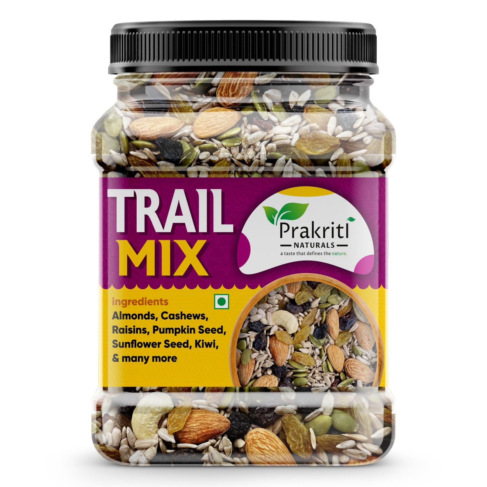 Prakriti Naturals Healthy Trail Mix Almonds | Cashew | Raisins | Black Raisins | Pumpkin | Sunflower | Roasted Flax Seeds | Healthy Snack | Nuts and Dry Fruits (Jar Pack) (1kg) (B0CTKJL2K1) Amazon Price History, Amazon Price Tracker