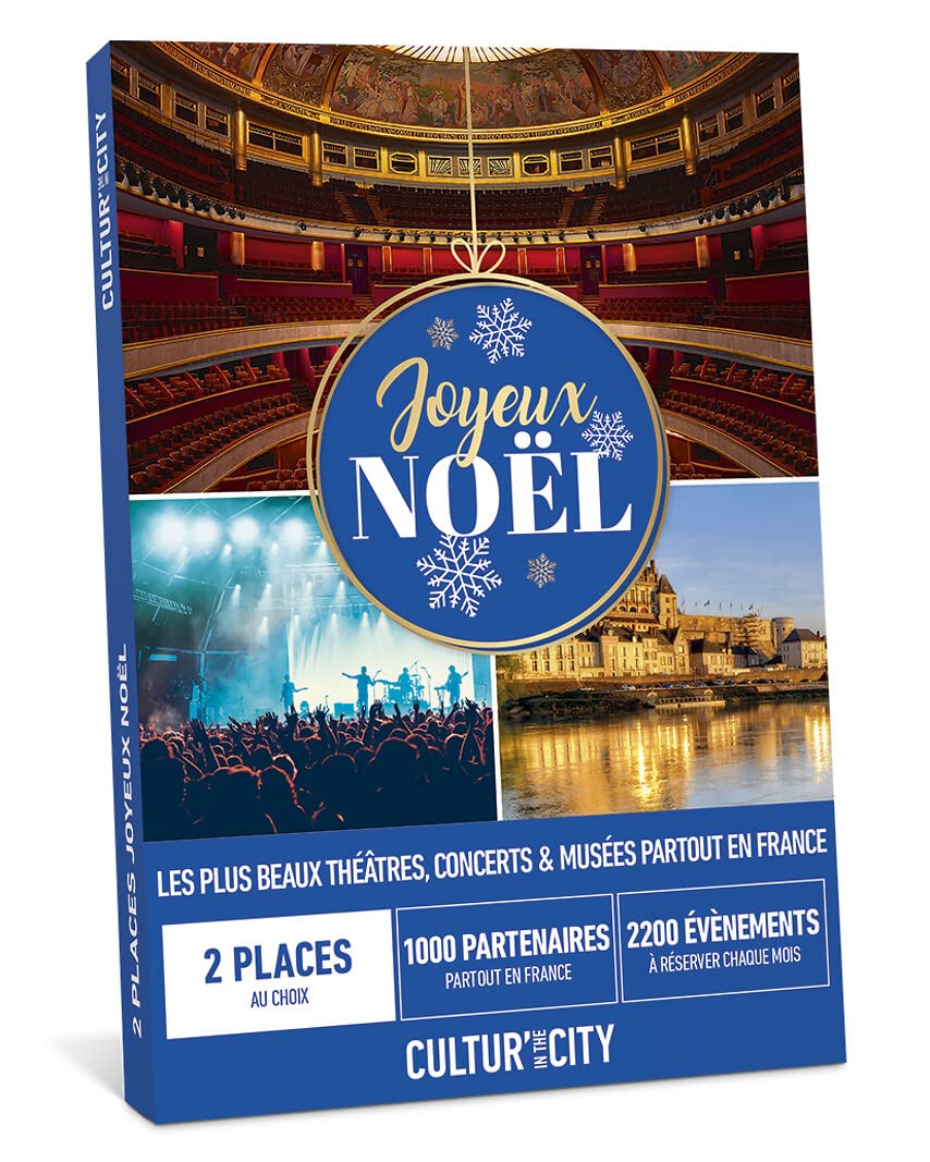 Coffret Cadeau Joyeux Noël Émotion - Cultur’In The City - 2 places de SPECTACLES, Concert ou Musées - 2100 événements culturels/mois - 1000 partenaires en France – Box Cadeau pour Enfant Adulte