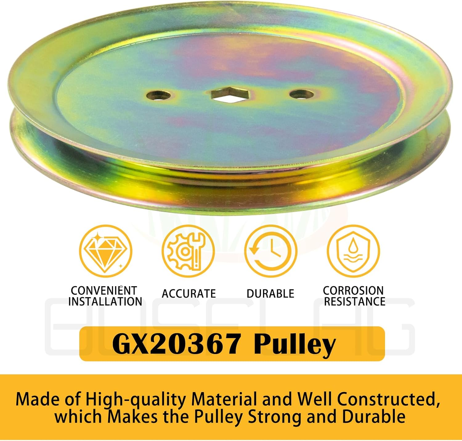3 Pack GX20367 John Deere Pulley Replaces John Deere GX20367 Pulley GX20367 Spindle Pulley, UC23728 for John Deere D110 Parts, John Deere L110 Parts, D105, D110, D130, LA110, LA115 Tractors
