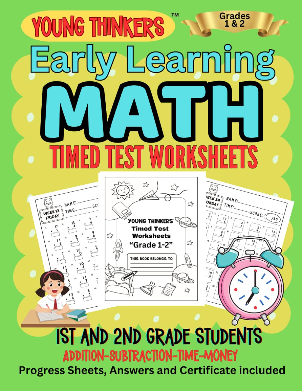 Early Learning Math Timed Test Worksheets for 1st and 2nd Grade: 100 days of fun and challenging timed tests (Young Thinkers™: Early Learning Math Series Worksheets from Blue Bow Books): Books, Blue early-learning-math-timed-test-worksheets-for-1st-and-2nd-grade-100-days-of-fun-and-challenging-timed-tests-young-thinkers-early-learning-math-series-worksheets-from-blue-bow-books-books-blue