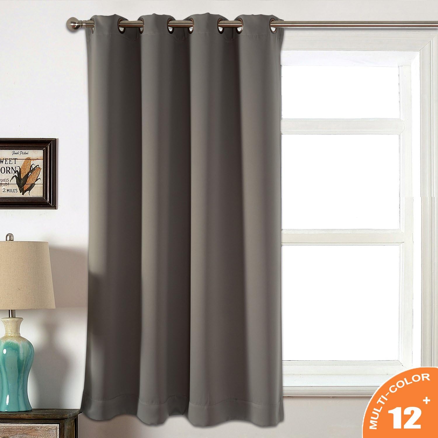 AMAZLINEN Sleep Well Blackout Curtains Toxic Free Energy Smart Thermal Insulated,52 W X 63 L Inch,Grommet Top,1 Panel Pack(Grey)