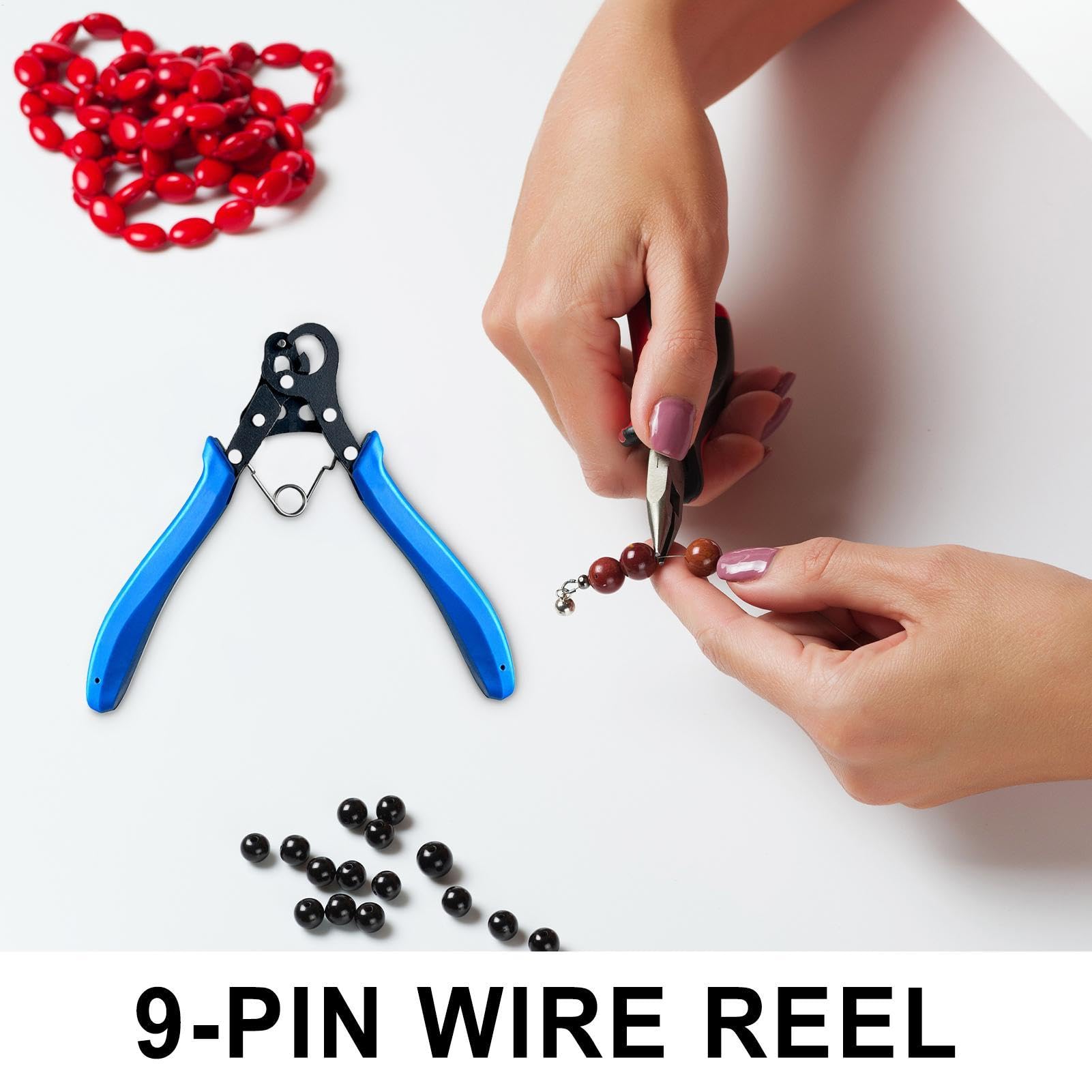 Pinze per gioielli, 1,5 mm, 2,25 mm e 3 mm, pinze per la creazione di gioielli, pinze ergonomiche, accessori fatti a mano, design a 9 pin