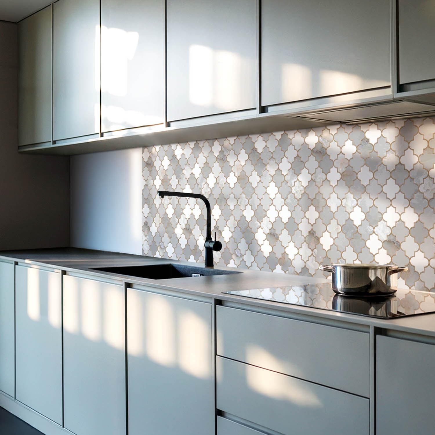 Azulejos Vinílicos 50x50 cm Fácil de Limpiar Sostenible Revestimiento del Suelo 4 Piezas Vinilo Protección Contra Daños Decoración Antischizzo - Motivo a mosaico con forma