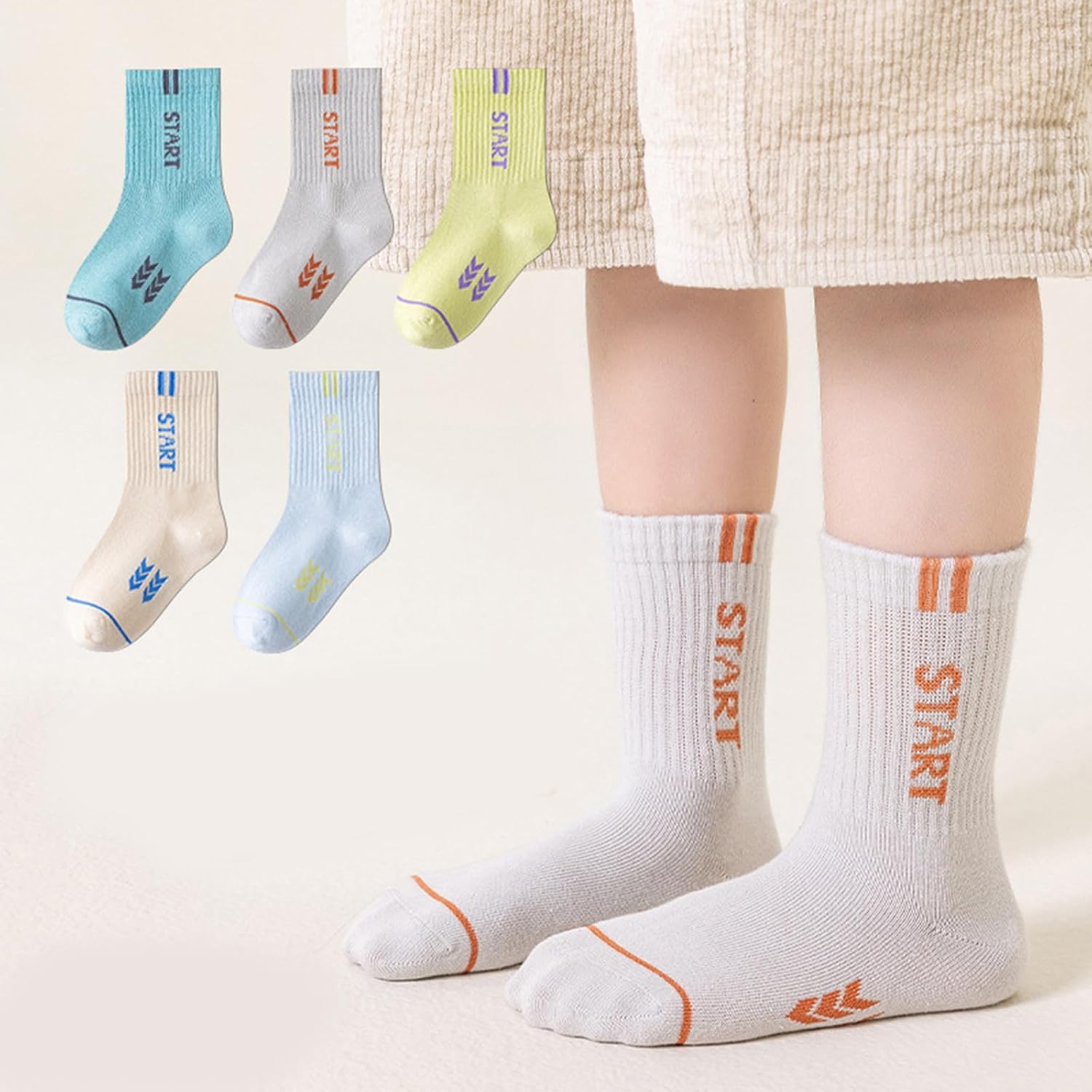 Sock,5 Pairs Children Socks Spring Autumn Cotton Socks Fashion Socks Boys Sport Socks with Letter Print Students Socks