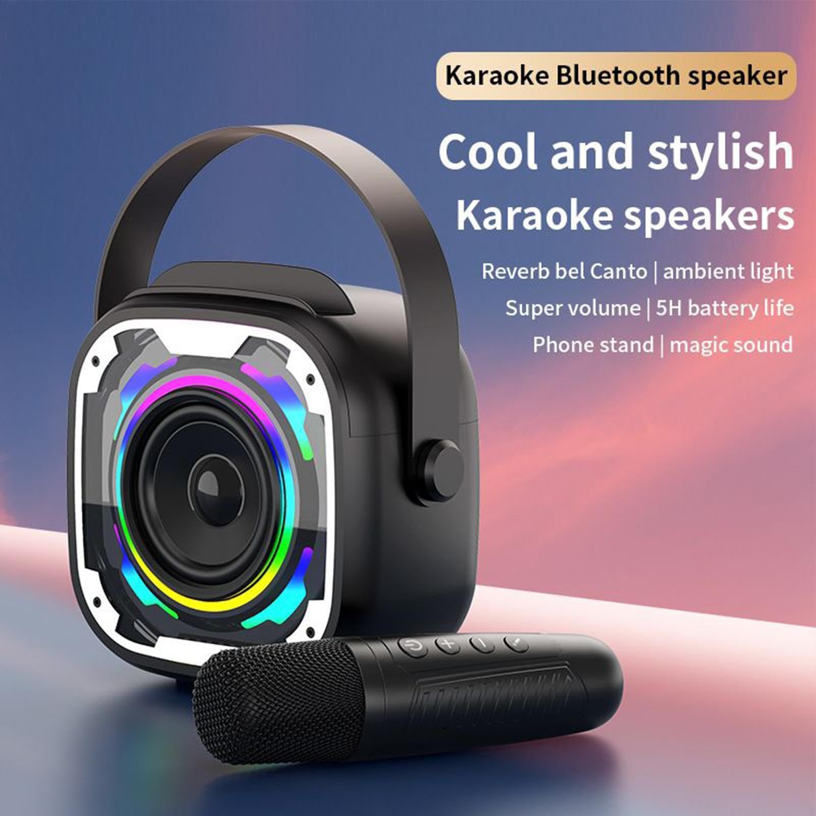 Altavoz Portátil Con Micrófono Amplificador Musical Y Equipo De Grabación | Máquinas de Karaoke para Niños con Micrófono Boombox Exterior, Dispositivo de Canto