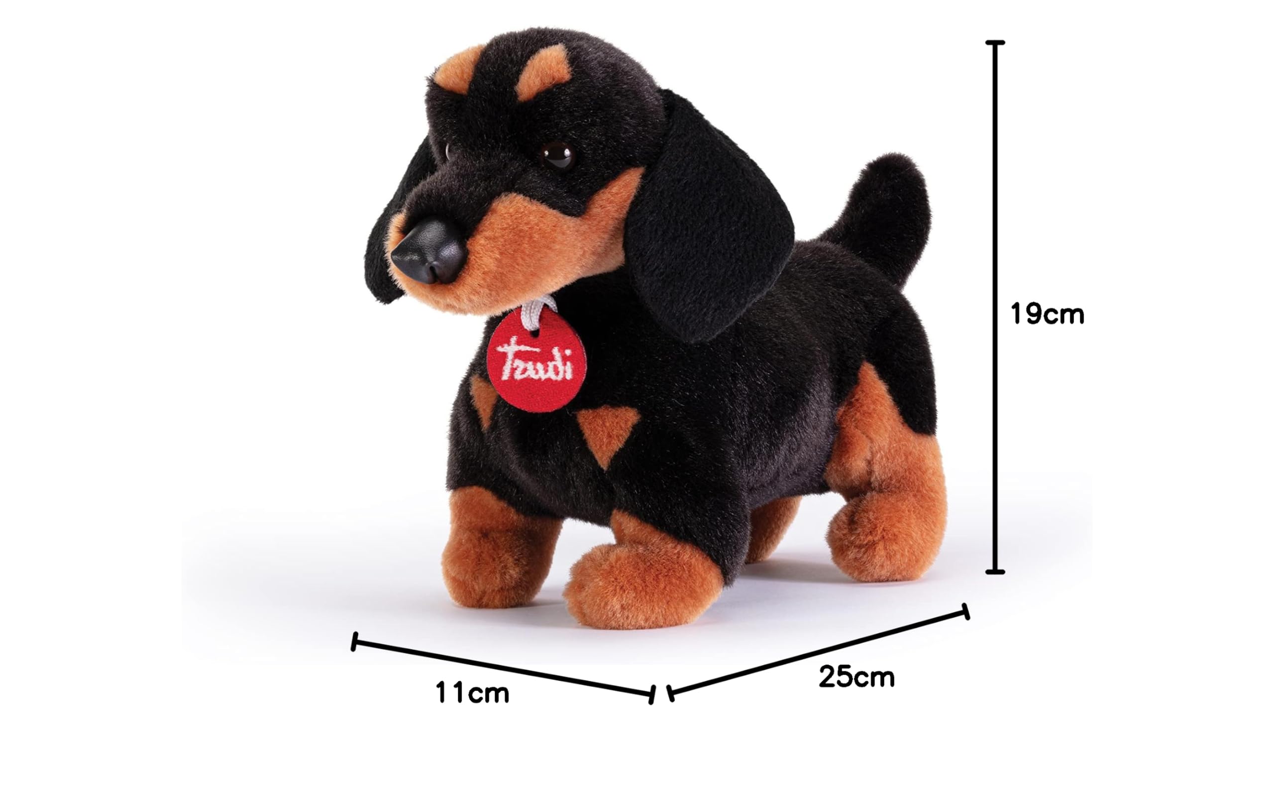 Trudi Bassotto Leo Cane peluche gioco, regalo Natale e compleanno | 11x19x25cm taglia S | Classici cani peluche | modello 22336