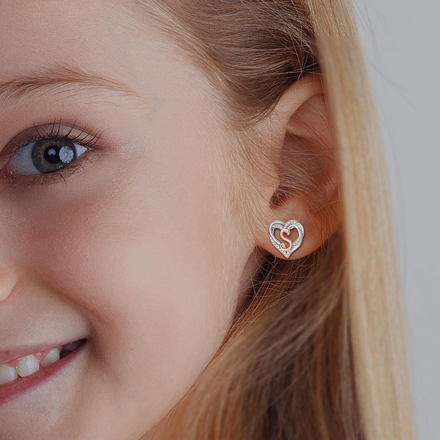 INFUSEU 925 Sterling Silver Initial Earrings for Women Girls, Cute Heart Letter Jewelry Gifts - Image 4