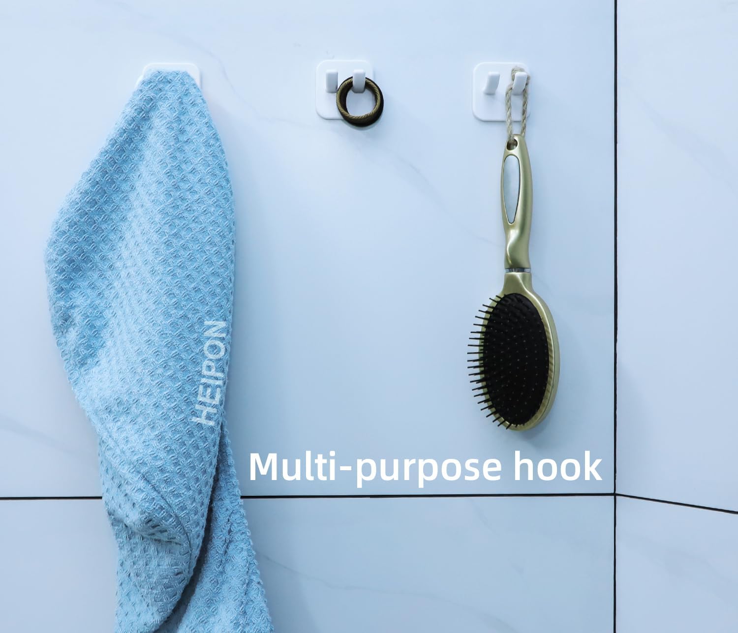 4 Packs Self-Adhesive Hook,Kitchen,Self-Adhesive Hook for Non-Punching Installation,Bathroom,ABS Plastic(White)