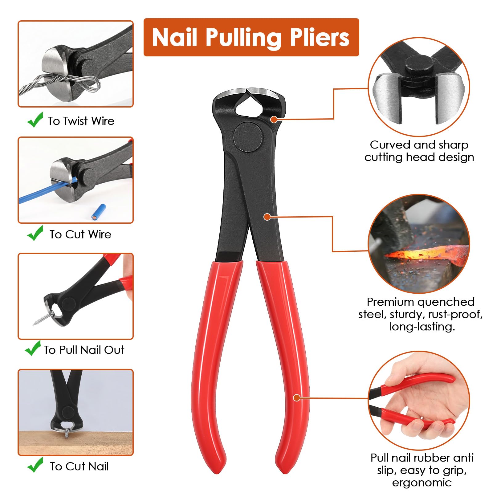 Juego de 8 herramientas para quitar grapas y quitar grapas, para tapicería, extractor de tachuelas, juego de herramientas para muebles, suelo, pared, caja de madera, marco de fotos de coche