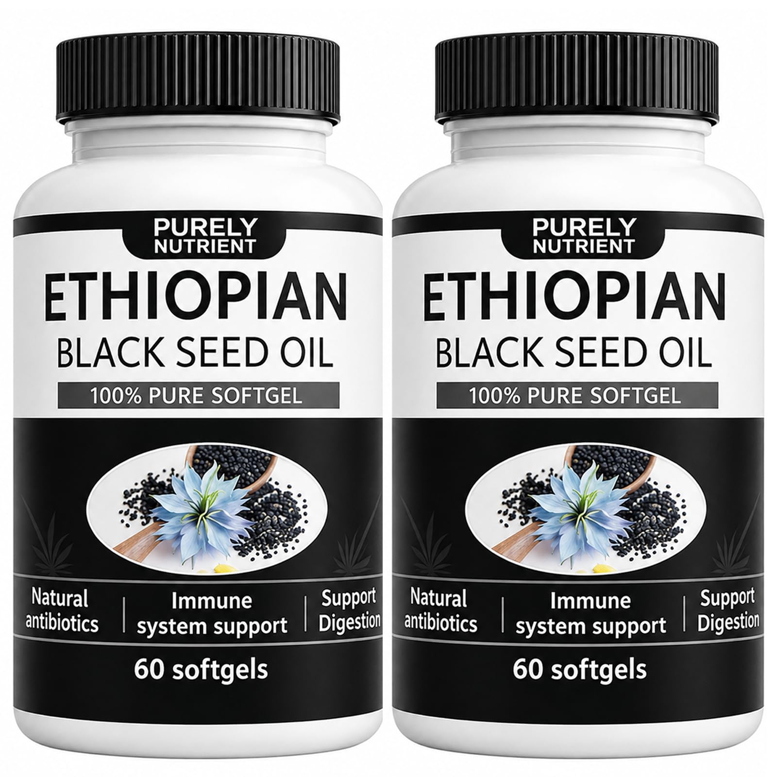 Purely Nutrient Ethiopian Black Seed Oil - Cold-Pressed Nigella Sativa Seed Oil, High Thymoquinone Formula, Non-GMO, Gluten Free - 60 Count(1pc) — Amazon image 10