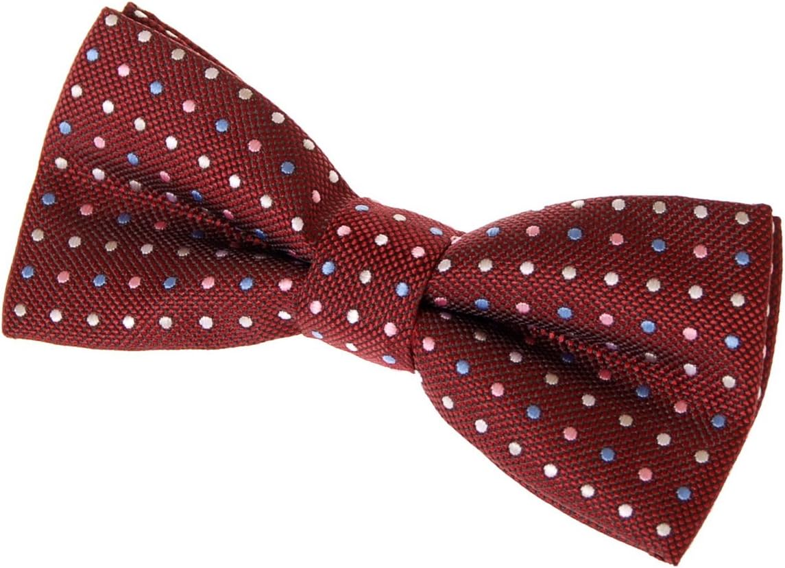 Vintage Three-Colour Polka Dots Woven Pre-tied Bow Tie (4.5")
