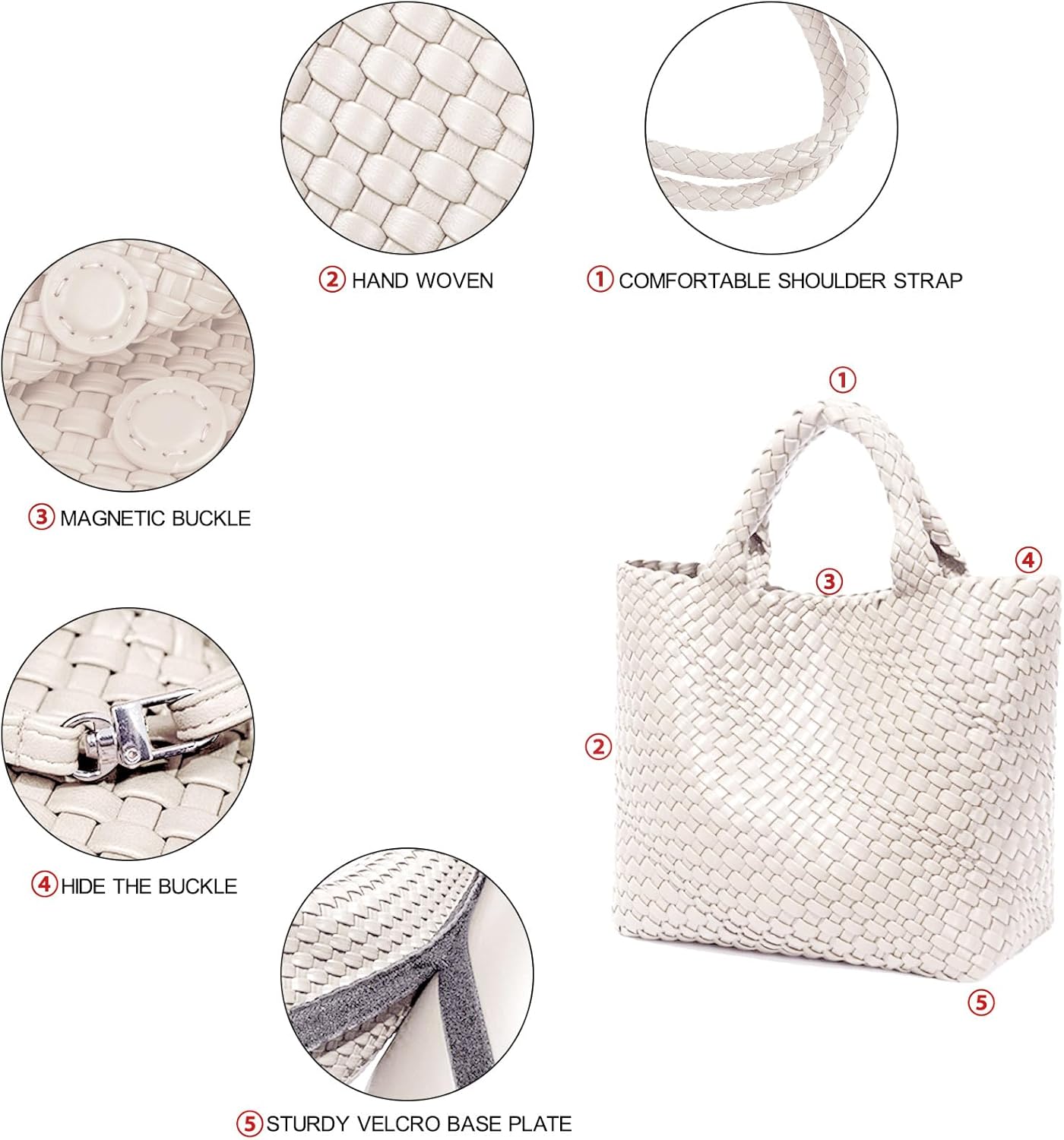 JINMANXUE Fashion Woven Bag Shopper Bag Travel Handbags and Purses Women Tote Bag Large Capacity Shoulder Bags - Image 6