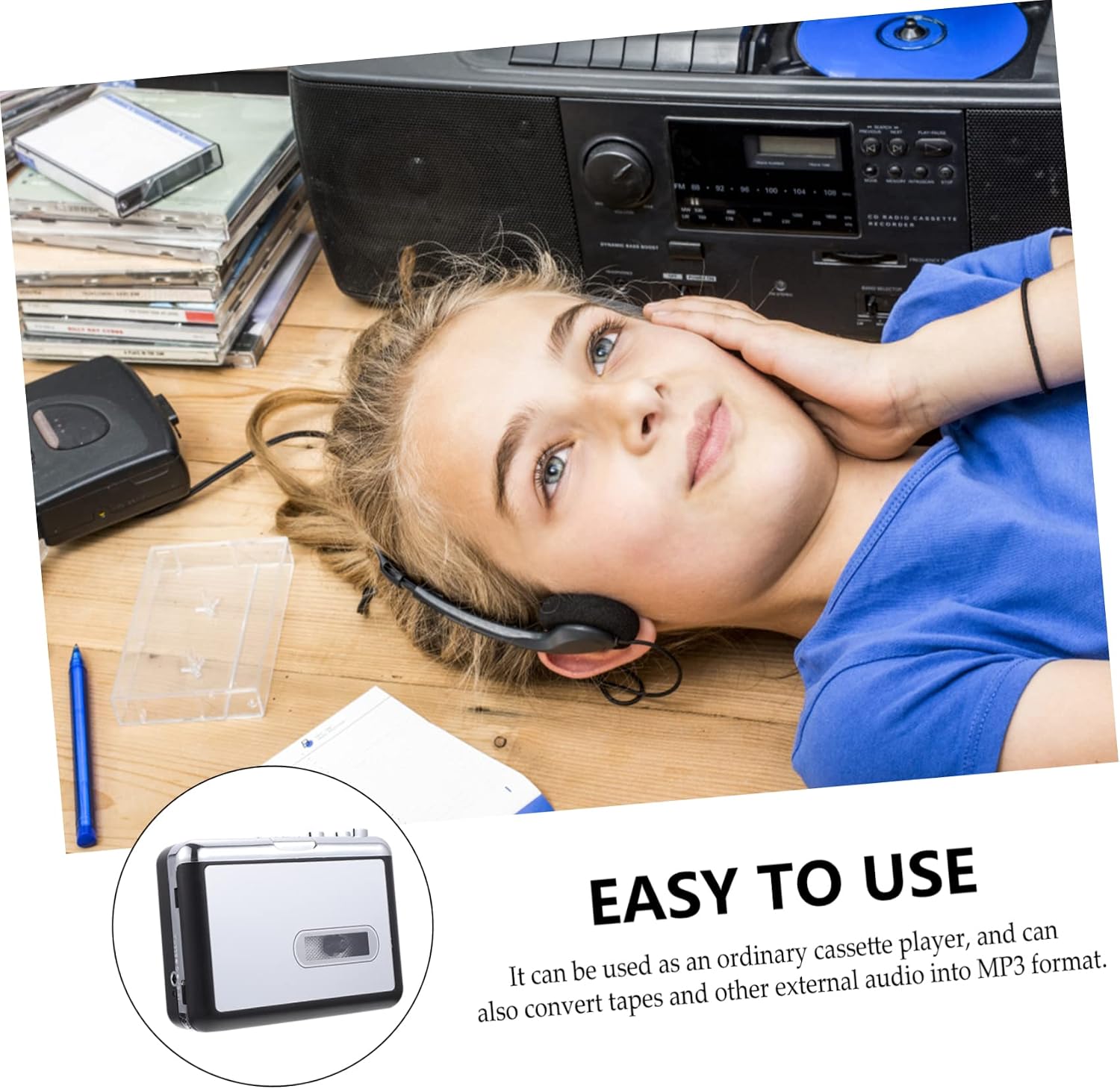 DOITOOL Tape Cassette to Converter USB Cassette Player Card and u Disk No Battery Needed