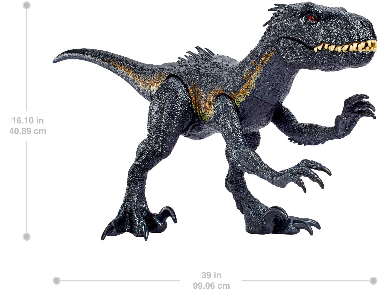 Mattel Jurassic World: Il Regno Distrutto - Indoraptor Supercolossale, dinosauro gigante lungo 90+ cm e alto 41 cm, inghiotte fino a 20 mini action figures, giocattolo per bambini, 4+ anni, HKY14