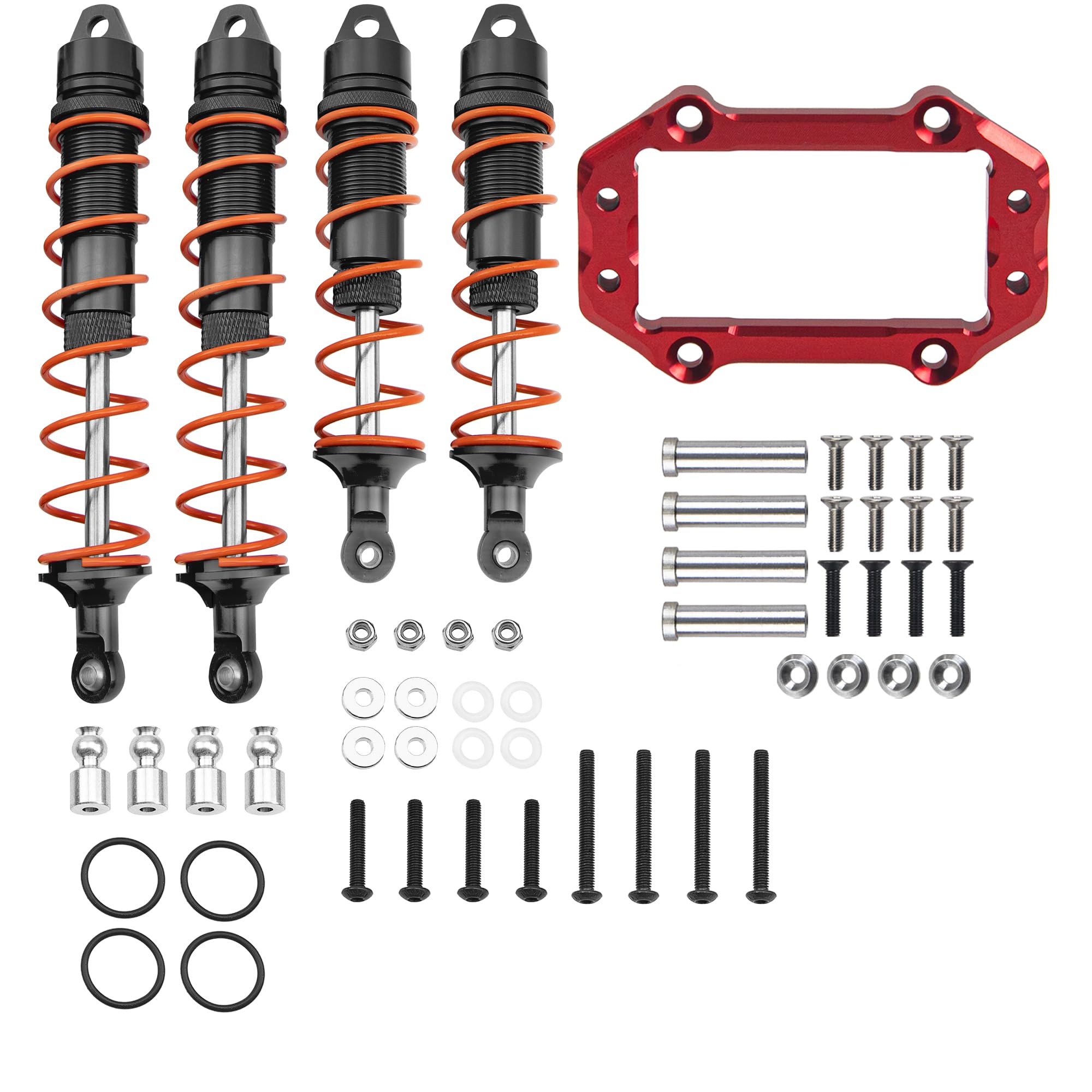 Metal Steering Servo Mount Set & Aluminum Front & Rear Shock Absorber Damper Shocks Assembled