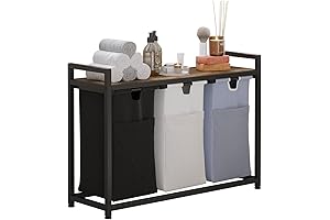 3 Laundry Basket with Removable Laundry Bags