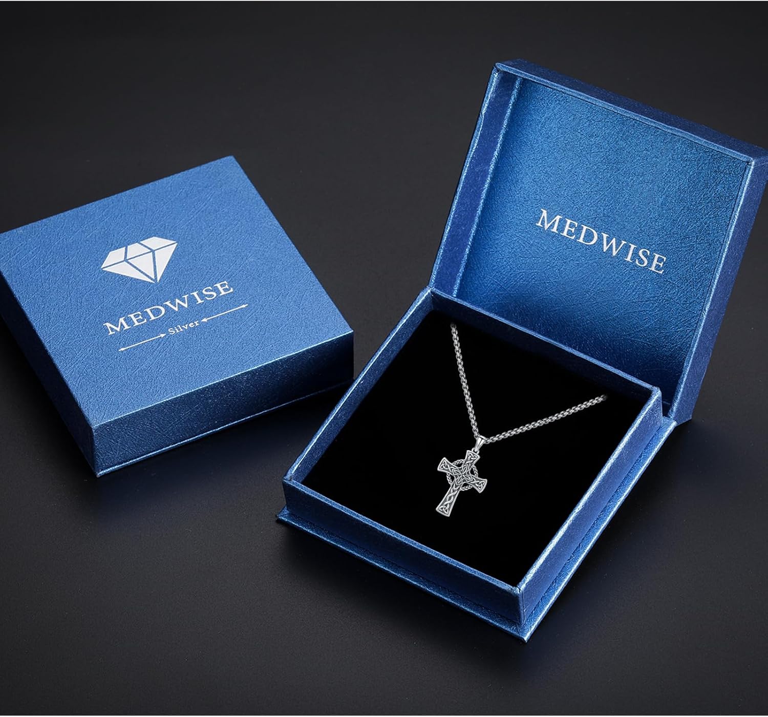 MEDWISE Celtic Cross Necklace for Men Sterling Silver Celtic Knot Necklace Cross Pendant Good Luck Irish Jewelry Celtic Cross Gifts for Men Women - Image 7