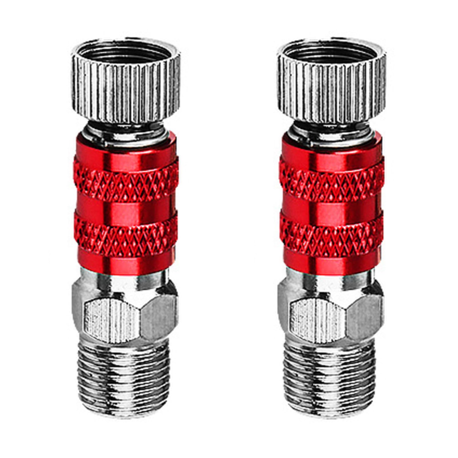 2PCS Airbrush Adapter, 1/8” Airbrush Quick Release Coupling Adapters, Male Fitting Adapters and Female Connectors, Airbrush Accessories for Airbrush Hose Air Compressor (Nomal-RD)