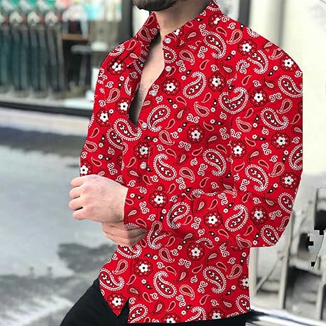 Mens Red Bandana Shirt