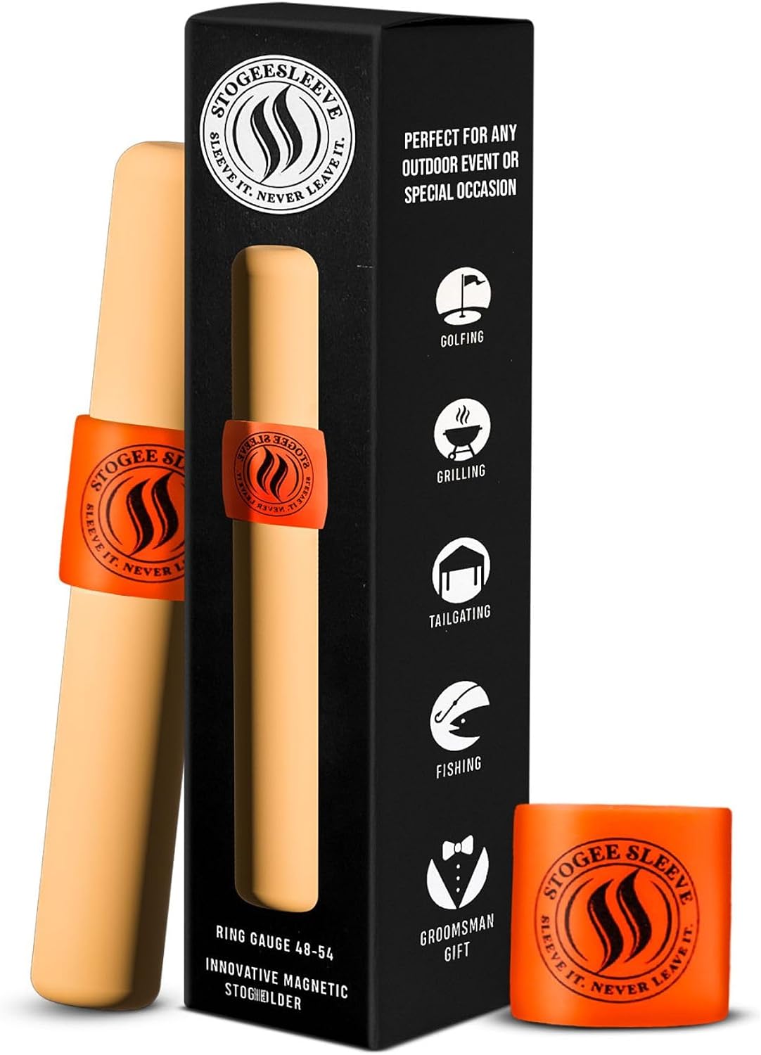 Magnetic Stogie Sleeve Holder, 48-54 Gauge Range, Fire Retardant & Waterproof Magnetic Stick Sleeves, Golf Magnet Sleeve Holders, Fishing, Hunting Gear Gifts, Golf Cart Accessories for Men