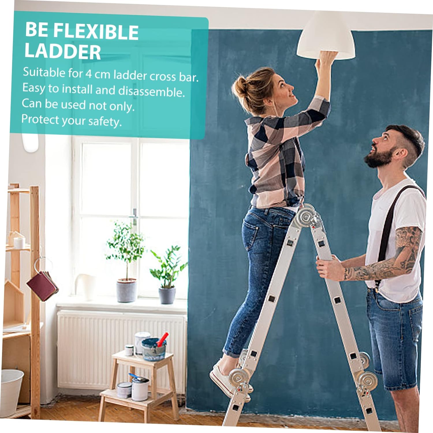 ARTIBETTER 2sets Ladder Stabilizer Non- Mat for Ladder Pole Attachment Sturdy High-Grade Easy Installation for Electricians and Renovation Workers