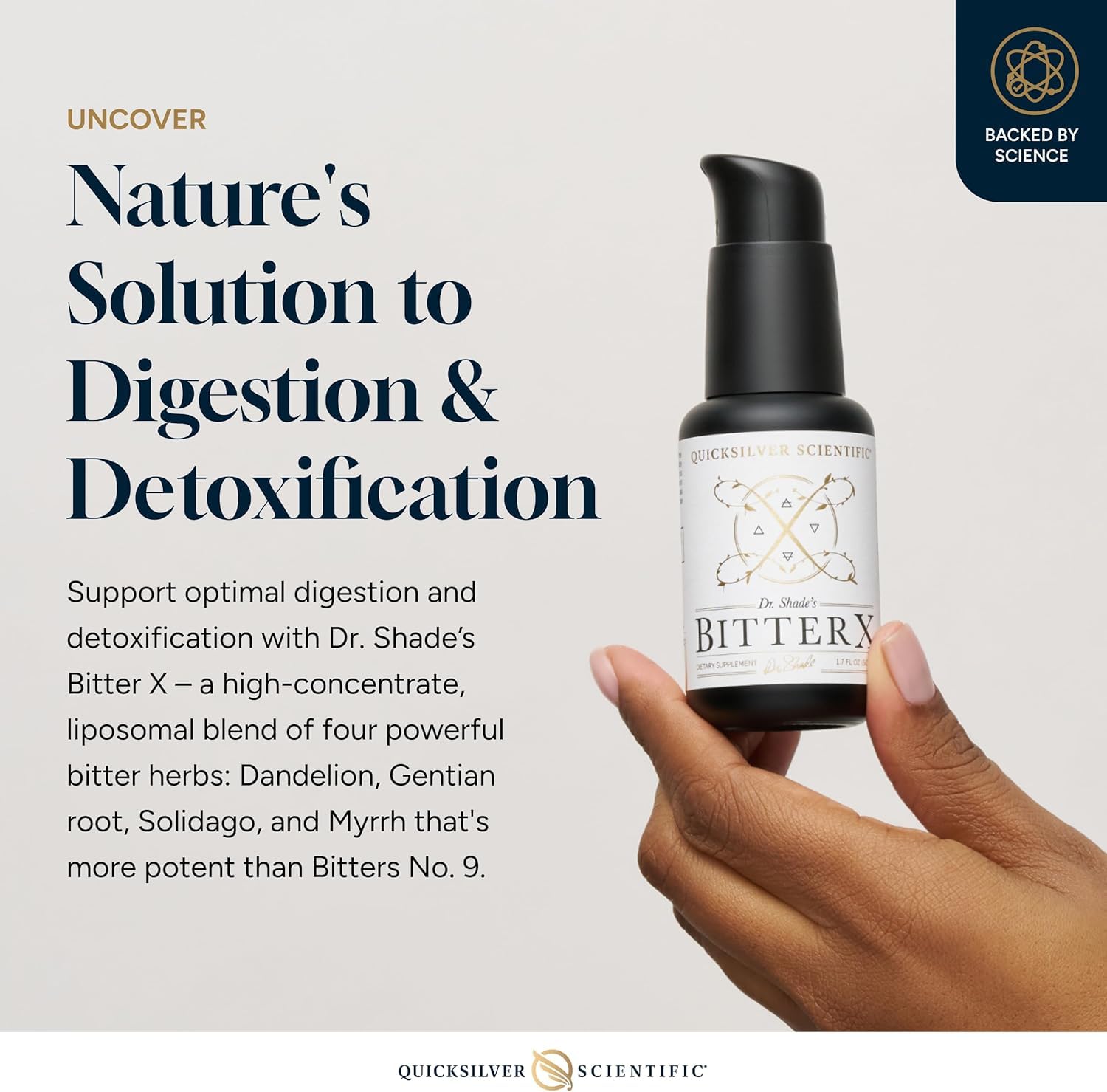 Quicksilver Scientific Dr. Shade's BitterX, Gentian Root, 1.7oz/50ml, 1 Ct — Amazon image 3