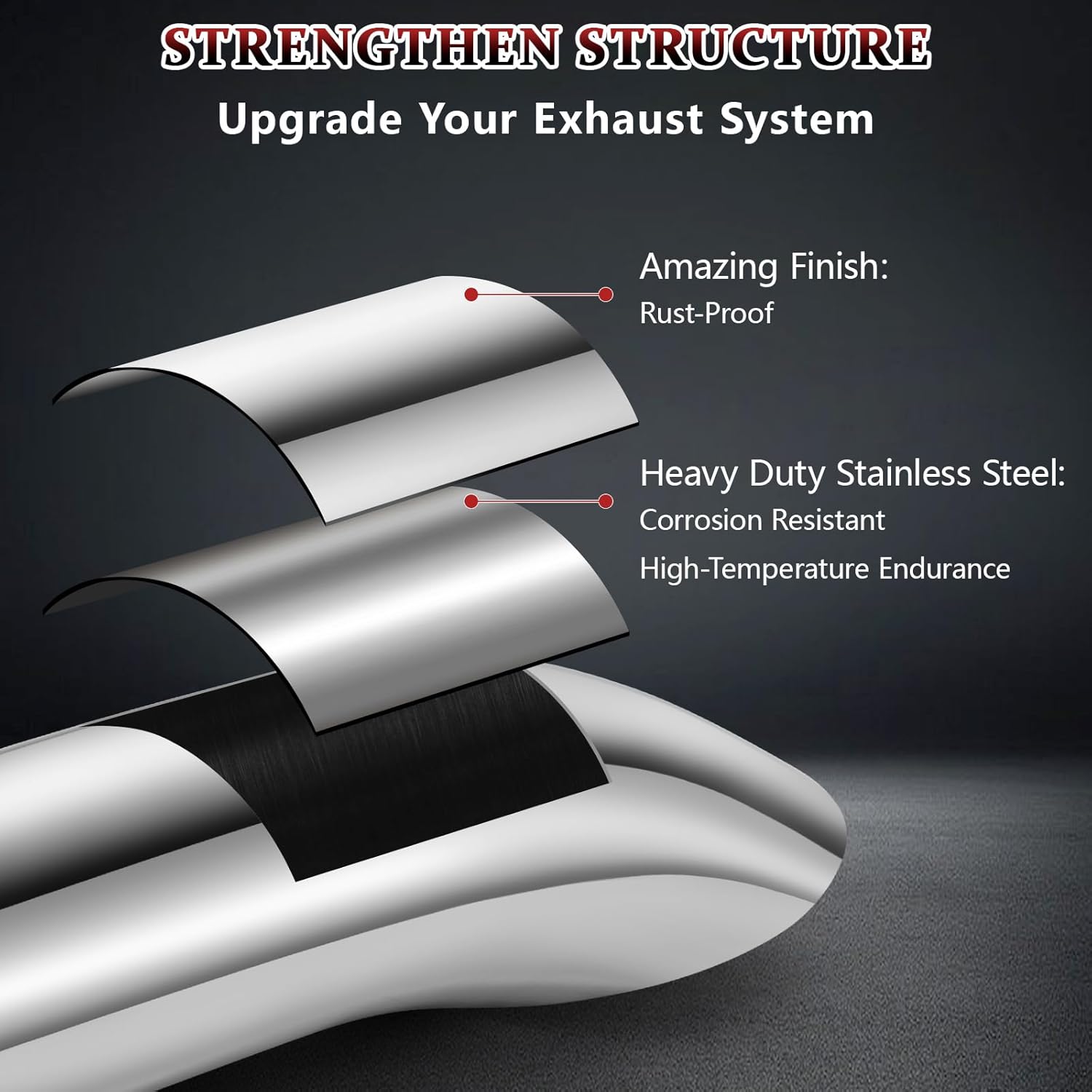 Turn Down Exhaust Tip 3.5" Inlet 3.5" Outlet 12" Long, High Performance Stainless Steel, Rustproof Polished Finish, Sleek Angle Cut, Bolt-On Diesel Tailpipe, Universal for Car Truck