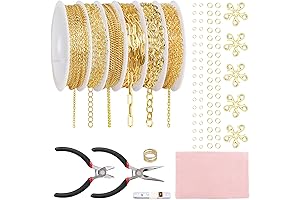 Fesorsi 46ft 6 Style Necklaces Chains for Jewelry Making