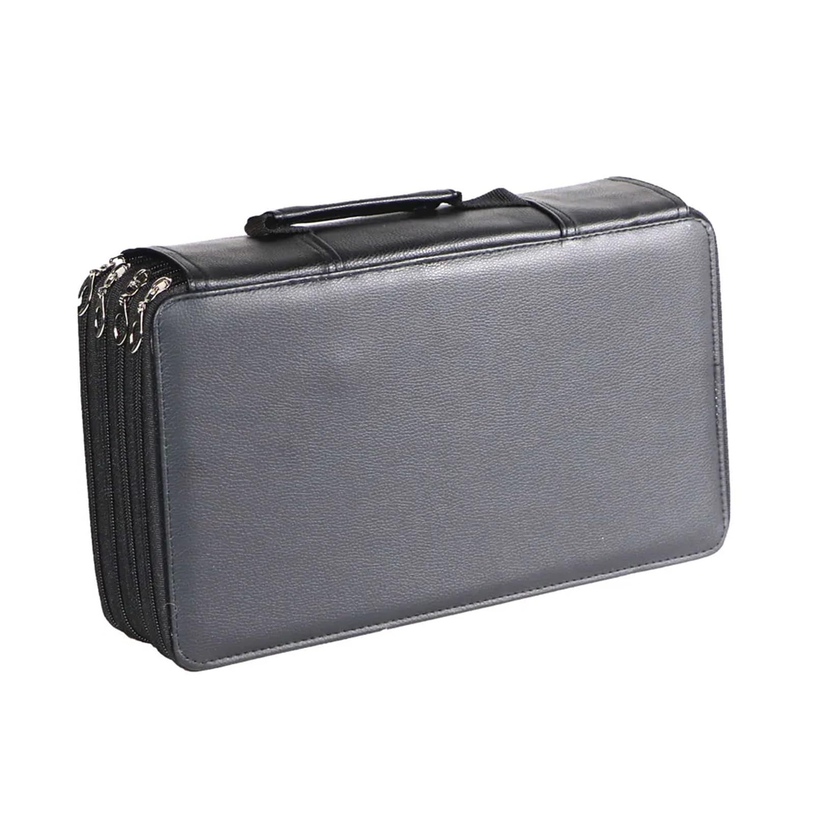 Estuche Para Lapices Estuche for bolígrafos de cuero PU de gran capacidad y portátil con 300 agujeros, multifuncional, portátil, for guardar artículos de papelería Para Lapices(Black)