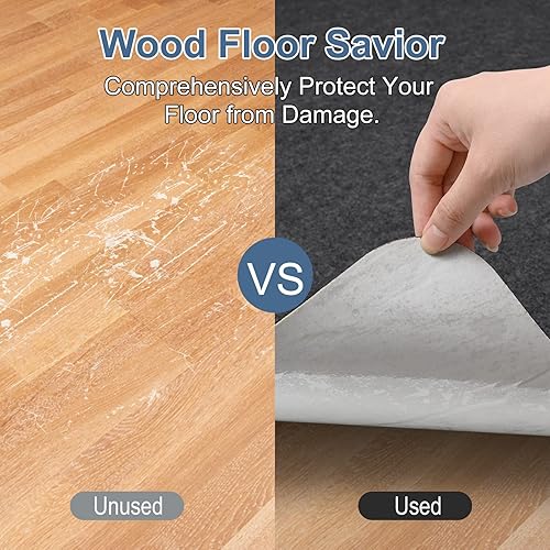 Miniatura 6 de Placoot Tapete para silla de oficina para suelo de madera, tapete para silla de computadora de 55 x 35 pulgadas, tapete para silla de escritorio,