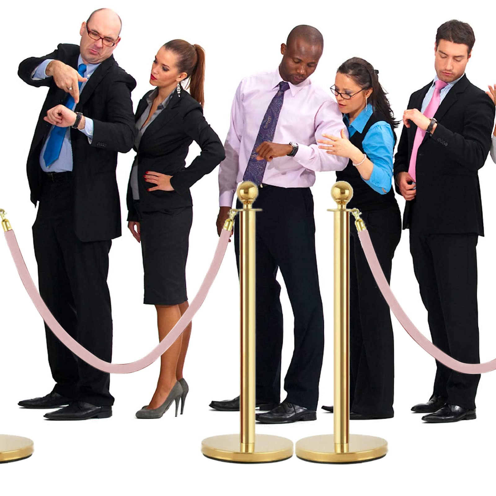 Snapklik.com : FVIEXE 4 Pack 5 Feet Pink Velvet Stanchion Rope, Crowd ...