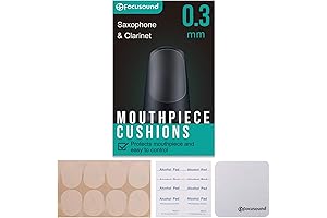 Saxophone & Clarinet Mouthpiece Cushions, 0.3mm Clear Thin, (8-Pack)