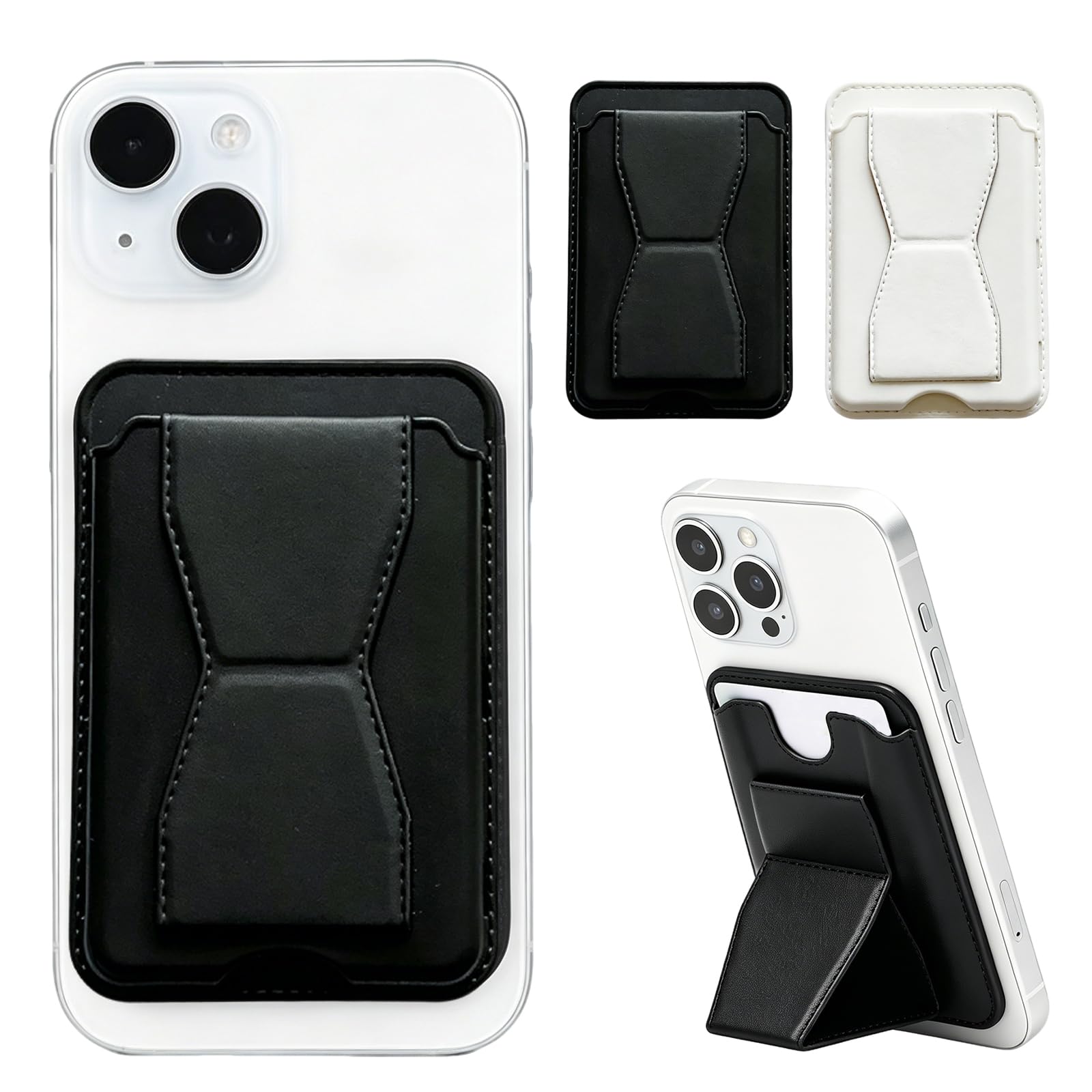 2 Pcs Card Holder Wallet for Man, Slim Secure Phone Wallets for Man, Magnetic Card Holder Wallet with Stand Suitable Daily Commute, Travel and Business Use Outdoor Activities-image-1