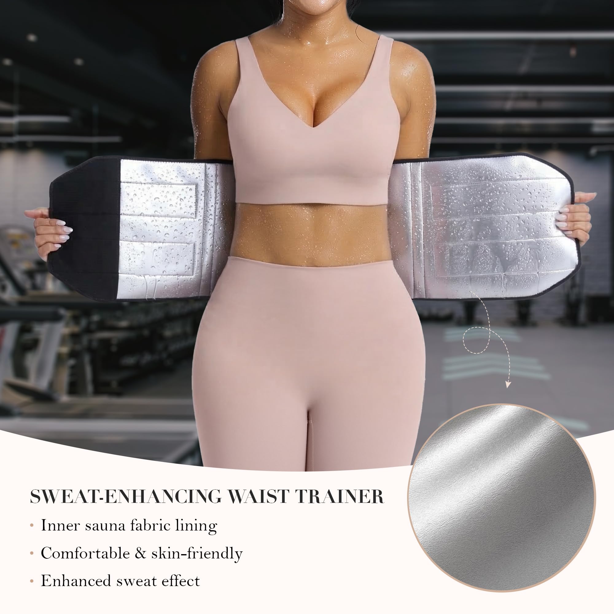YIANNA Faja reductora de cintura para sauna, entrenamiento de sudor, faja reductora de cintura, control de abdomen, faja moldeadora de cuerpo con triple capa