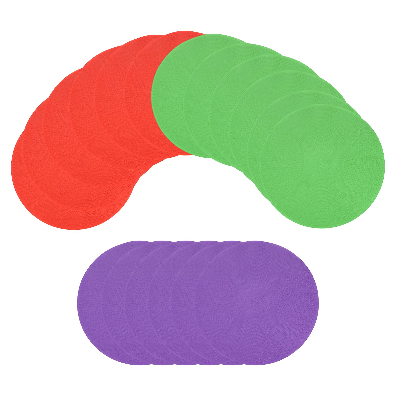 Marcatori per punti agilità, antiscivolo, in polietilene, 22,9 cm e 18 pezzi, rosso/verde/viola