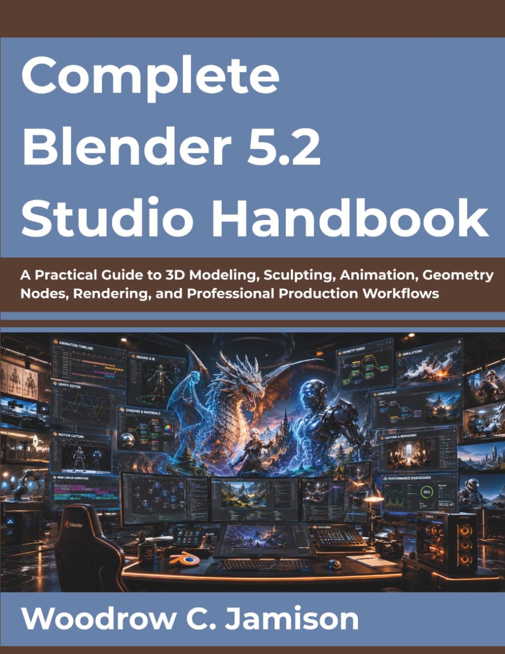 Complete Blender 5.2 Studio Handbook: A Practical Guide to 3D Modeling, Sculpting, Animation, Geometry Nodes, Rendering, and Professional Production Workflows