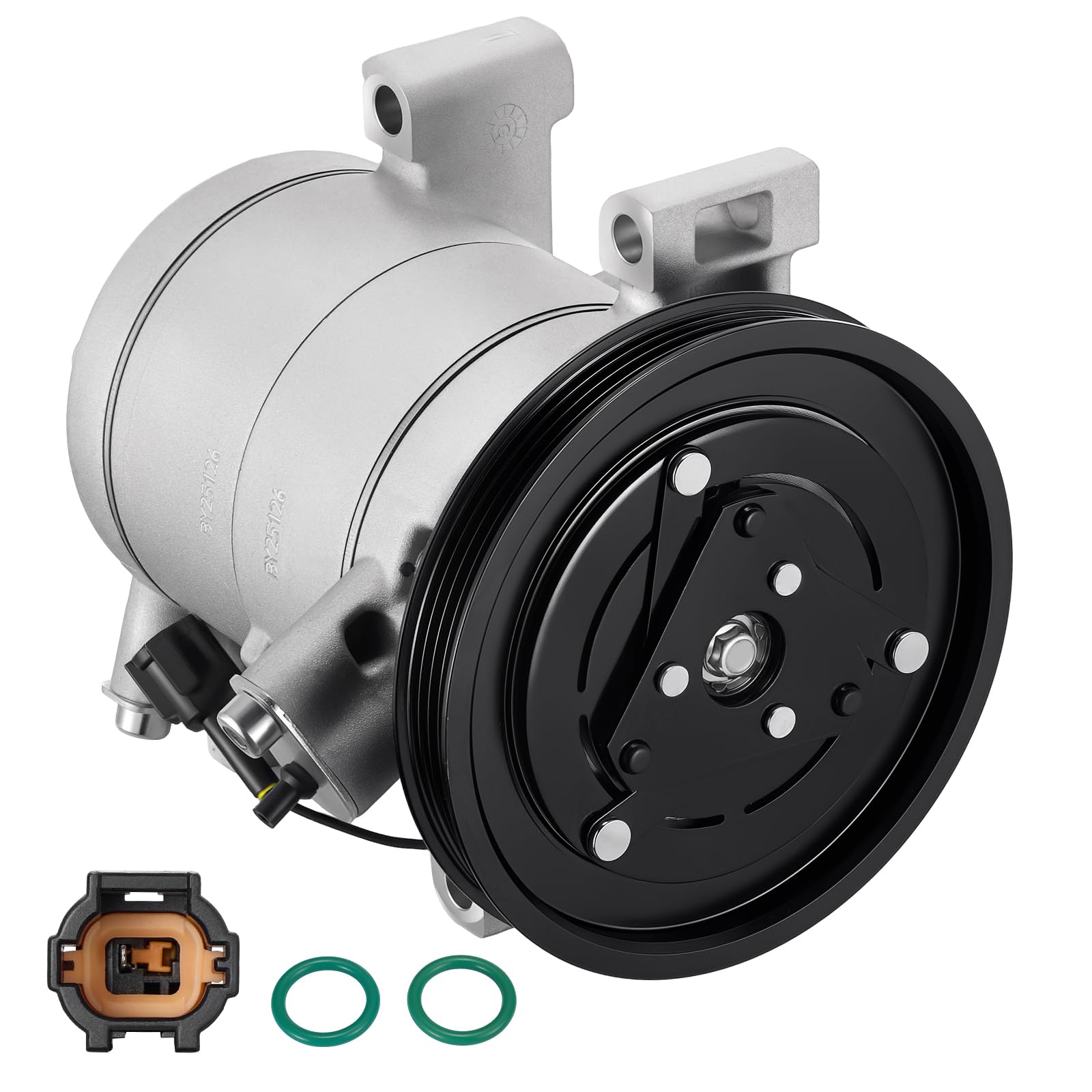 BDFHYK 67428 Air Conditioning AC Compressor with Clutch Compatible with Nissan Frontier 1999-2004, Xterra 2002 2003 2004, 3.3L V6, Gas, Replaces 68428, 926007B410, 926004S100