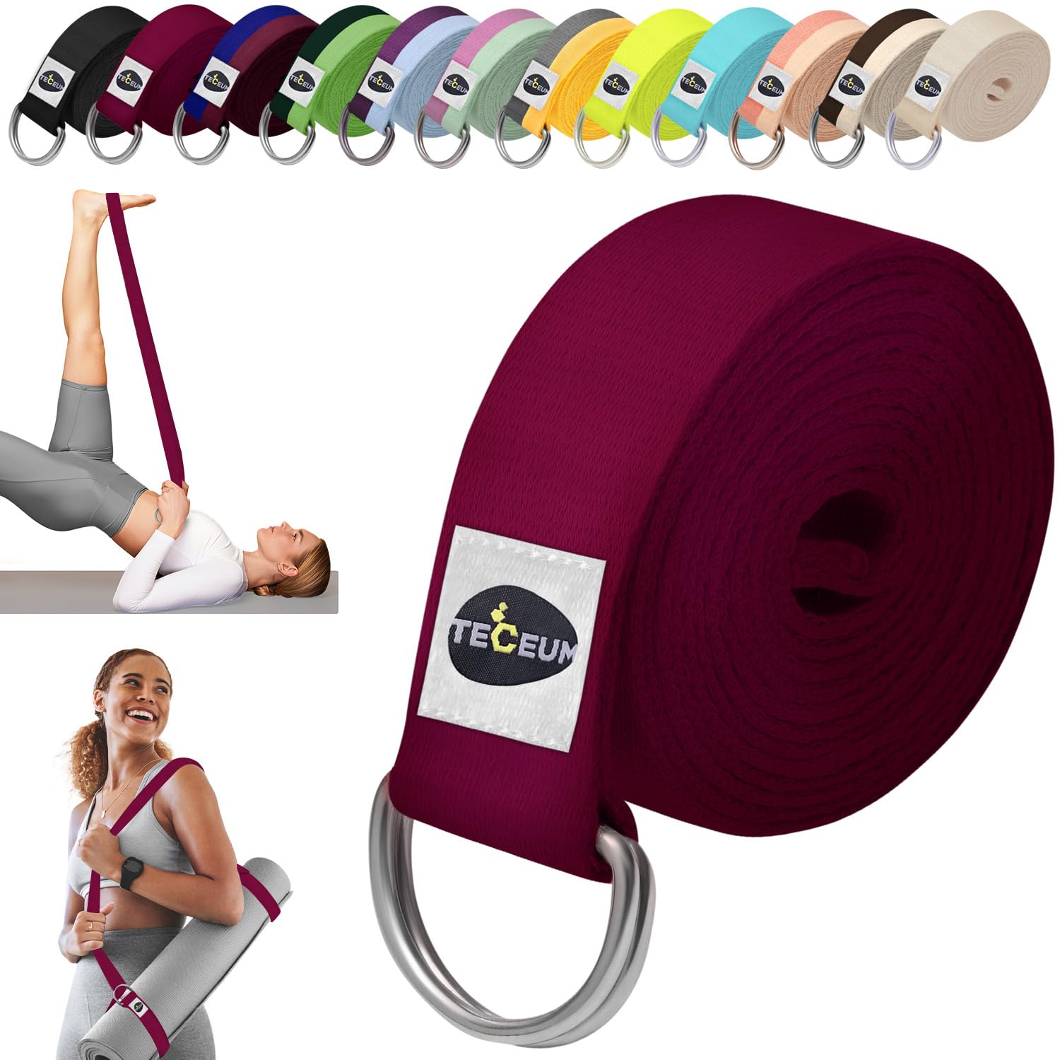 TECEUM Yoga & Mat Strap - Stretch Better! -16