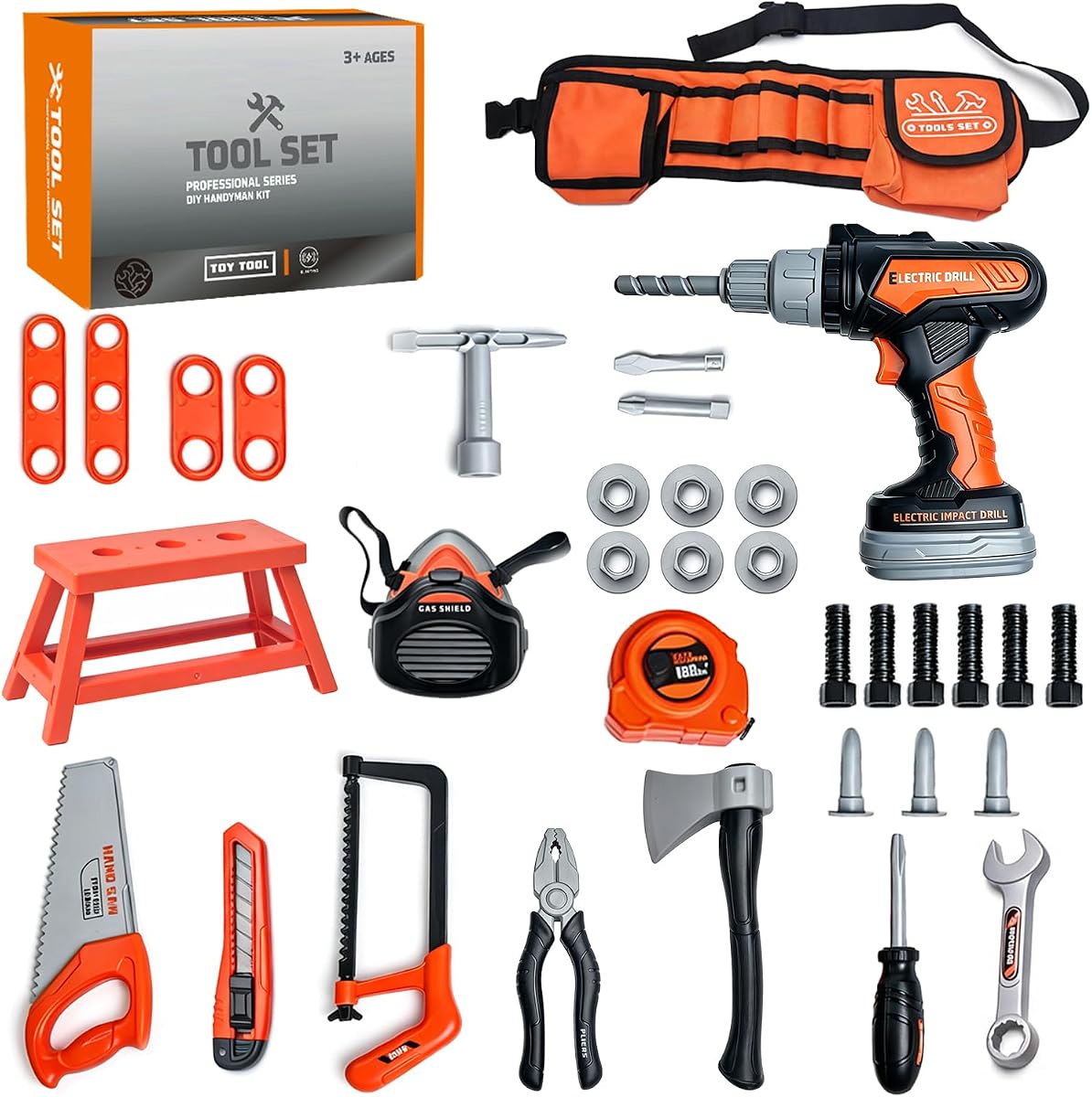 Kids Tool Set Toddler Tool Set Kids Tools Belt for 3 4 5 Year Old Boy Gifts | Construction Tools Toys Drill Toy Tools for Kids Boys Birthday Gifts Age 3 4 5