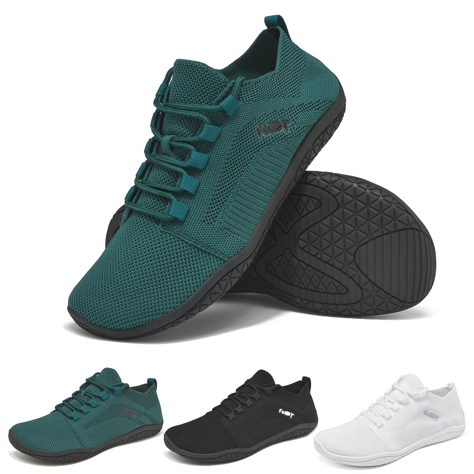 Wizshoe Unisex Barfußschuhe mit Breiter Zehenbox Bequeme Leichte und Atmungsaktive rutschfest Barfuß-Sneaker Zero-Drop-Sohle